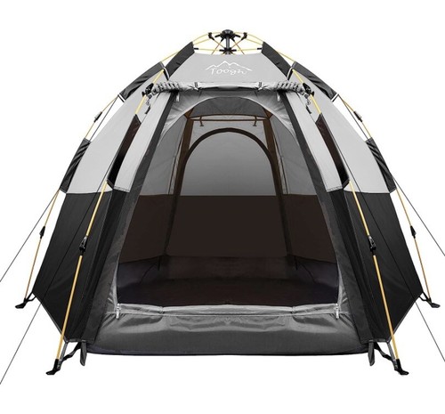 Toogh 3-4 Person Camping Tent 60 Sec Set Up Tent Waterproof Pop Up Hexagon Shape