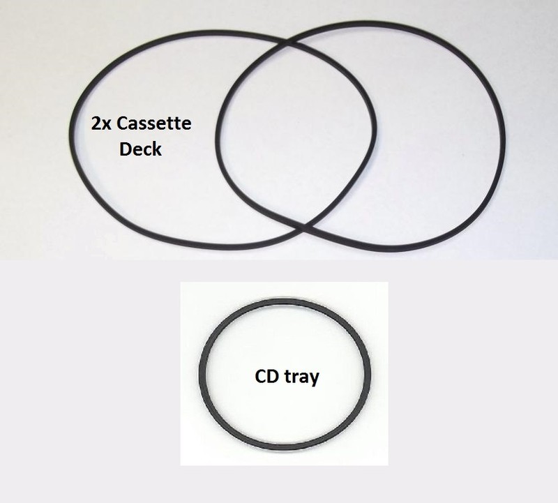 Kit Courroies Cd + 2k7 Pour Mini Chaine Sony Fh-B7 Hcd-H7 Fh-B7cd