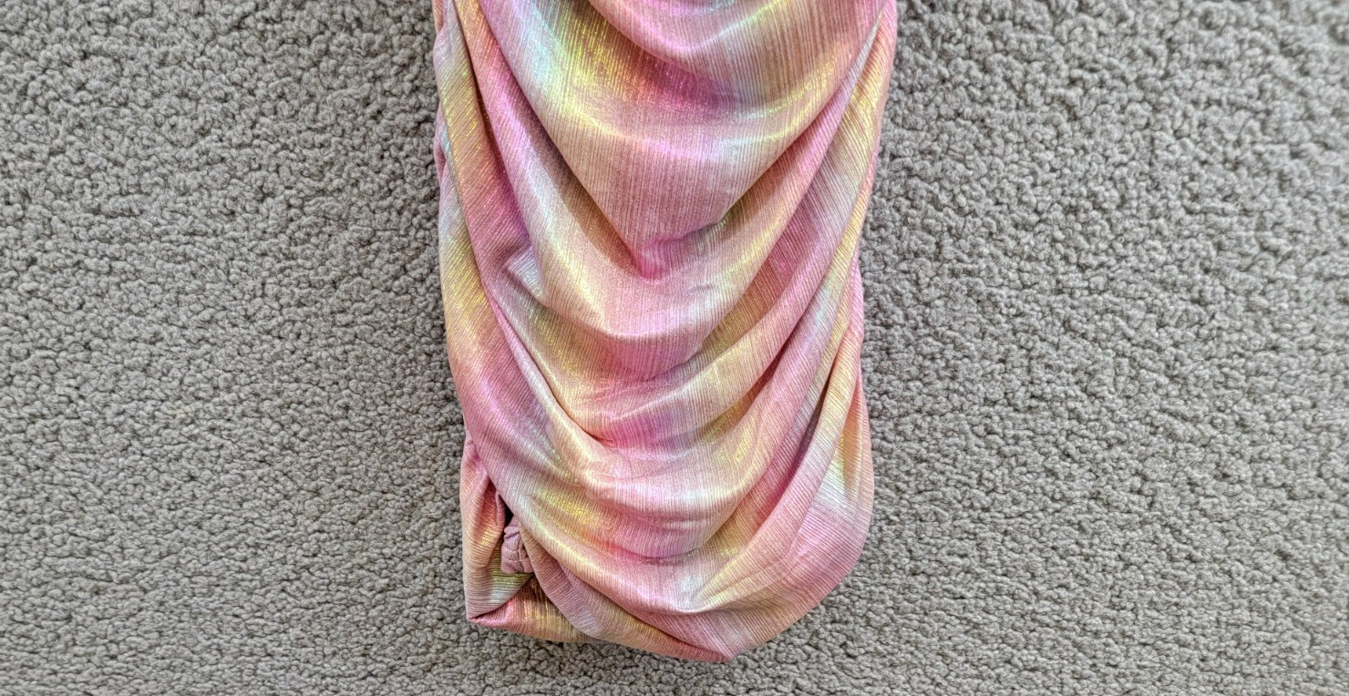 With Jules Ruched Square-Neck Mesh Dress Big Girl XL Multi Short Sleeve Pullover - Picture 12 of 16