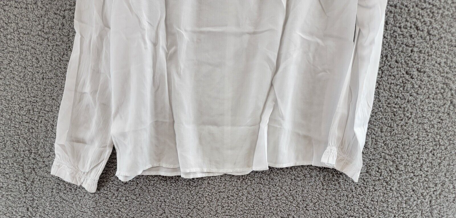 Velvet by Graham & Spencer Samantha Split Neck Blouse Women's S White Pullover - Picture 12 of 16