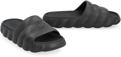 Pre-owned Moncler Lilo Rubber Slides In Black