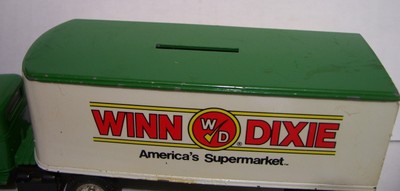1937| Replica |Ford Semi Trailer Truck |Coin Bank |Winn Dixie Grocer| diecast