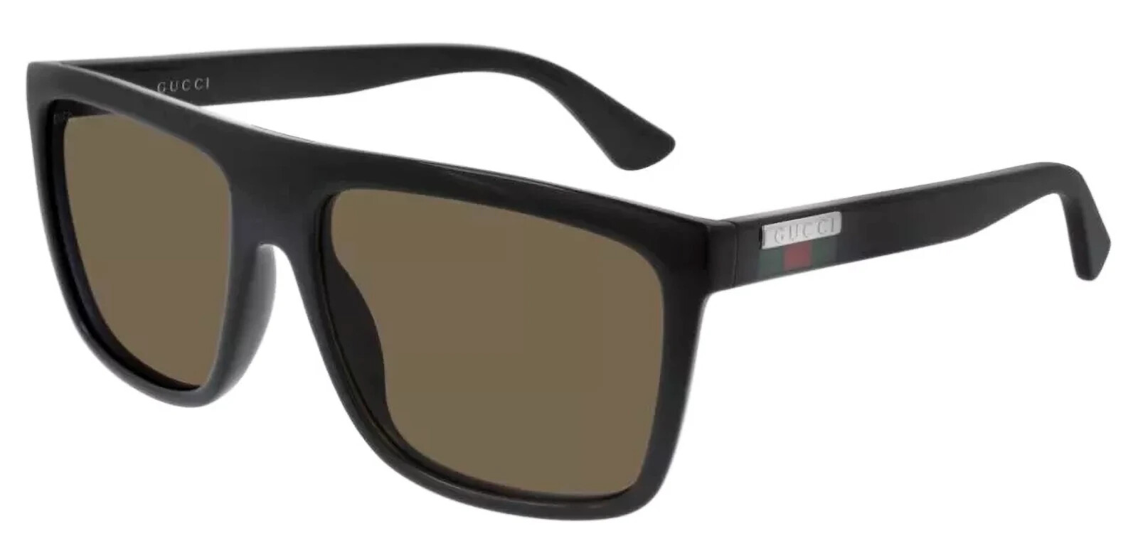 Gucci GG 0748S 002 Sunglasses Black/Brown Rectangle Men's