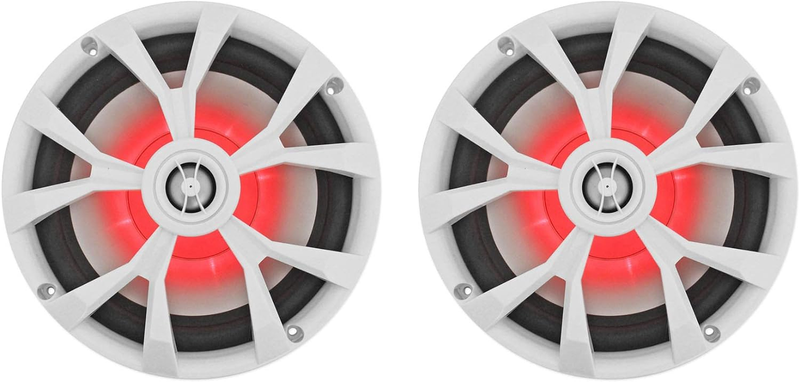 Pair RKL80MW 8" 900 Watt White 2-Way Marine Boat Speakers W/