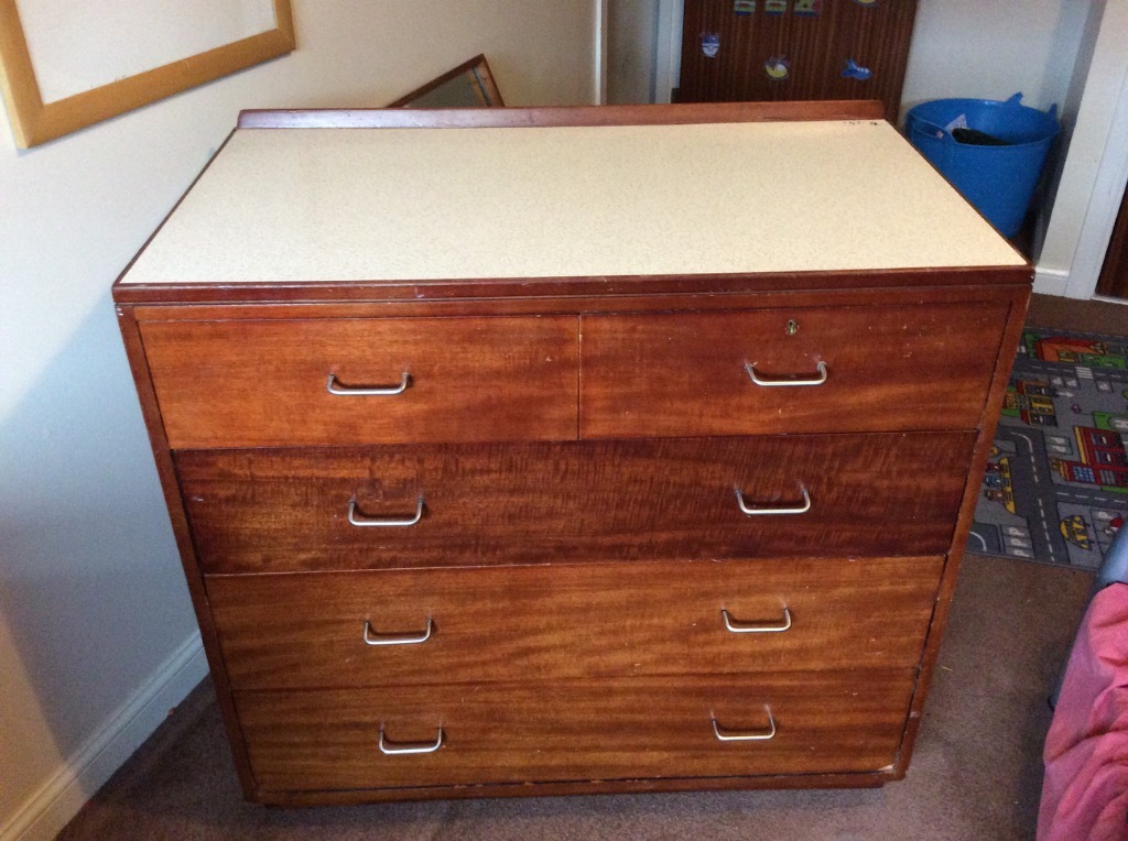 Vintage Retro STAVERTON chest of drawers Utility Furniture EX MOD in