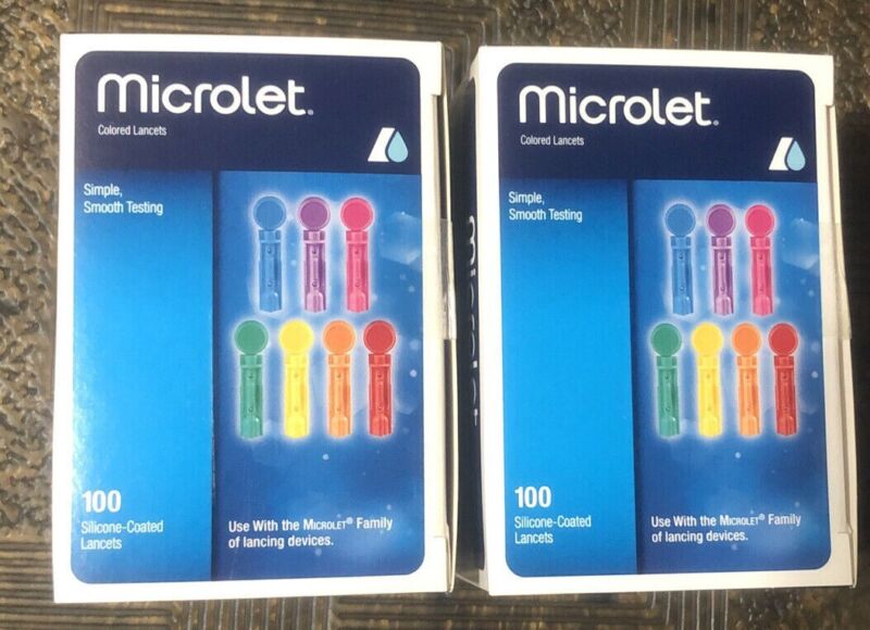 Microlet Colored Lancets 2 Packs 100 Count Exp.2026