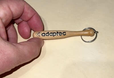CI Adaptec Key Chain Shaped Like Wooden Baseball Bat