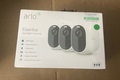 NEW Arlo VMC2330-100NAR Essential Spotlight Camera 3 Pack