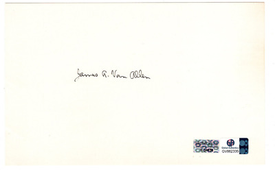 James A. Van Allen Signed Index Card / Autographed Space Scientist Astronomer