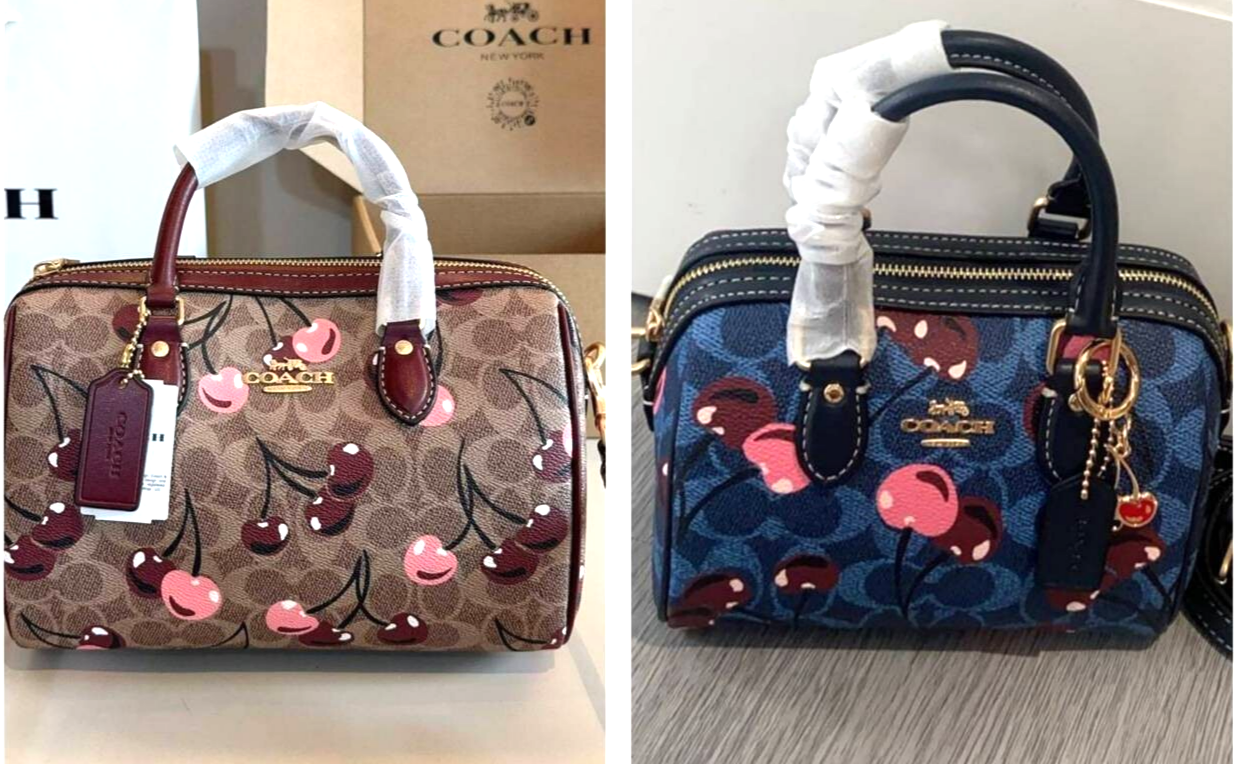 COACH CY692 Rowan Satchel Bag In Signature Canvas Cherry