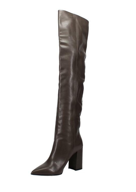 Pre-owned Tabitha Simmons Women's Izzy High Heel Over The Knee Boots Color Army Size 36.5 In Brown