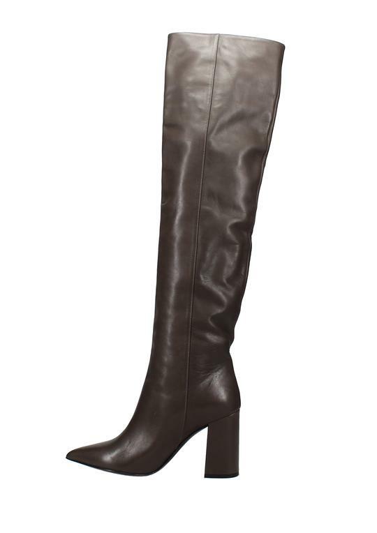 Pre-owned Tabitha Simmons Women's Izzy High Heel Over The Knee Boots Color Army Size 36.5 In Brown