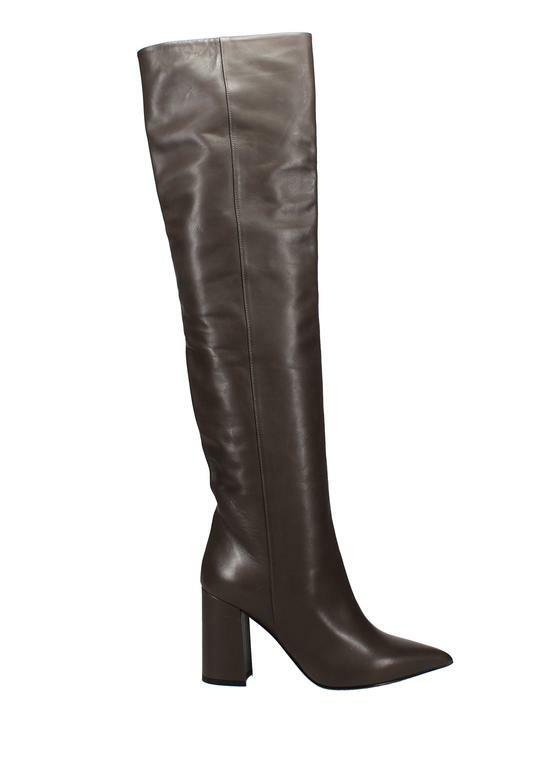 Pre-owned Tabitha Simmons Women's Izzy High Heel Over The Knee Boots Color Army Size 36.5 In Brown