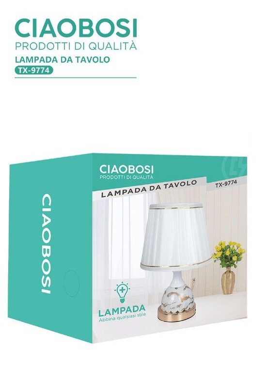 Lume Lampada Abat Jour Comodino Comò Arredo Camera Casa Luce Tx-9774 Linq
