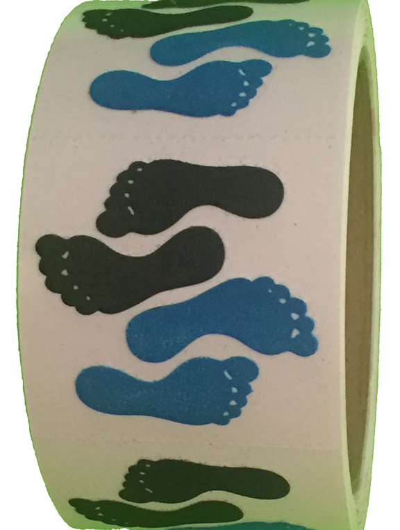 400 Foot Stickers in roll of 100 modules (2" x 2"), each sticker 1.25", RFZ6902