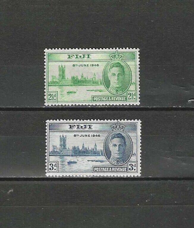 FIJI  , 1946 , PEACE ISSUE , SET OF 2 STAMPS , PERF , MNH