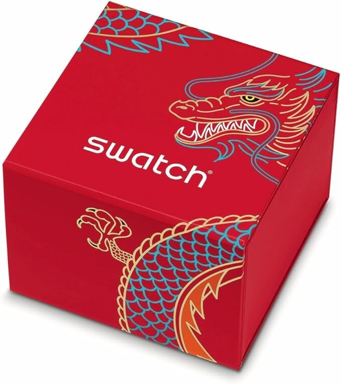 Pre-owned Swatch Watch Dragon In Motion Yvz100 Red Yvz100 Analog Swiss Quartz 2024 Box