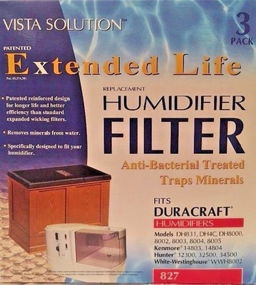 Vista Solution Extended Life Humidifier Filter 827 3pack Kenmore Hunter WWH Dura