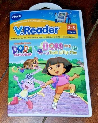 Vtech Interactive E-Reading System V.Reader: DORA & 3 Little Pigs ~3 to 5 Years~