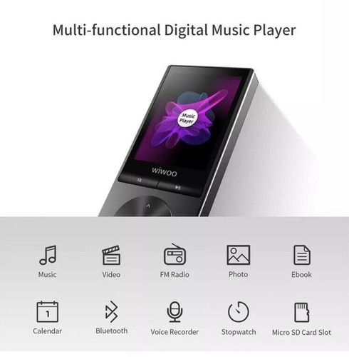 MP3 Player with Bluetooth 16GB Lossless Sound Music Player with FM Radio / Video