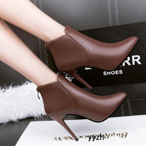 ☆送料・関税込☆PARTIMENTO★POINTED ANKLE BOOTS HEELS★ Womens Stilettos Ankle Boots Party Pumps Casual Zip High