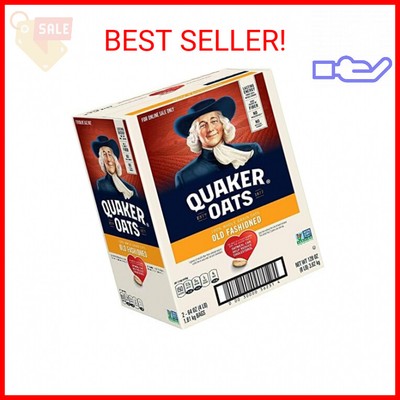 Quaker Old Fashioned Rolled Oats, Non GMO Project Verified, Two 64oz Bags in Box