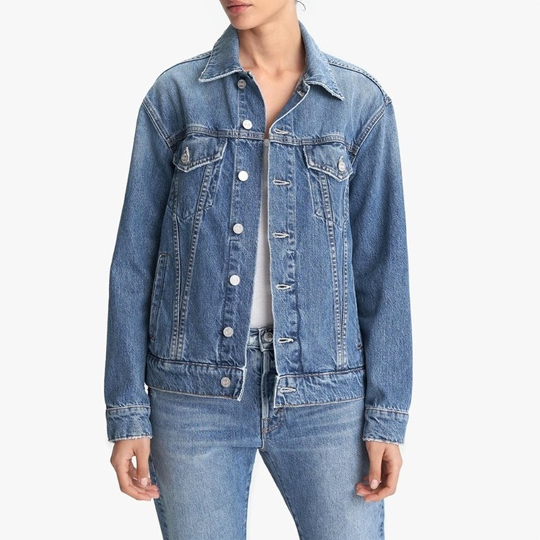 Pre-owned Mother The Buttoned Up Drifter Jacket / Take Me Higher In Blue