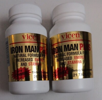 2 PACK! IRON MAN PLUS Yohimbe Enhance Stamina Vitality Boost Libido Energy   