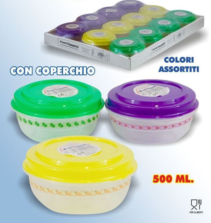 Set 12 Pezzi Contenitore Barattolo In Plastica Con Coperchio 500ml hmj