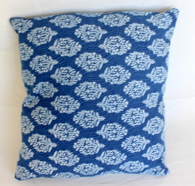 indigo blue cotton cushion cover, hand block print pillow home