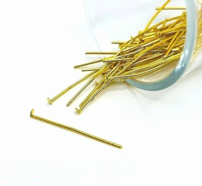 100 or 500 BULK pcs Gold Head pins, 3 cm, 21 gauge-US Seller - GL917