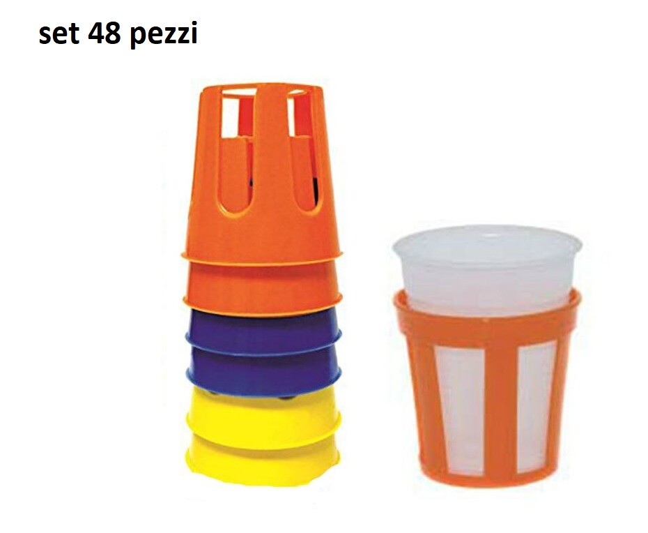 Set 48 Pezzi SottoBicchieri Reggi Sotto Bicchiere Porta Plastica Colorati dfh