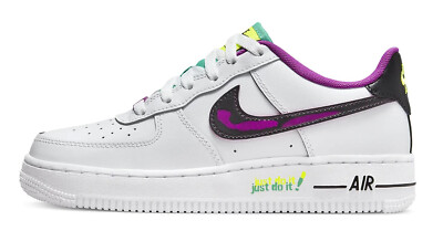 

Nike Air Force 1 LV8 для маленьких детей, белый/черный/ярко-фиолетовый (DX3942 100), White/black/vivid purple