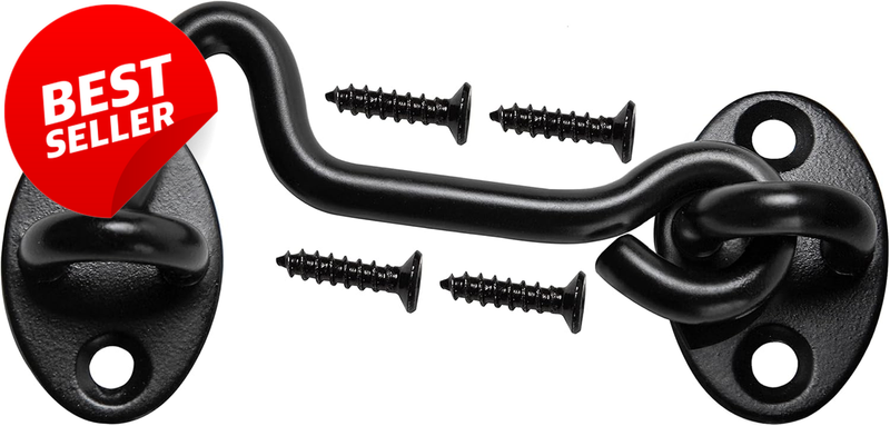 4in Barn Door Latch Sliding Bolt Lock Black Metal Hardware - US