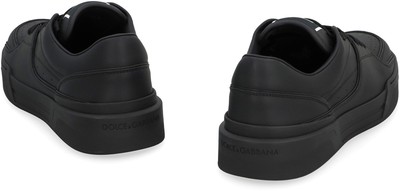 Pre-owned Dolce & Gabbana Roma Leather Sneakers In Black