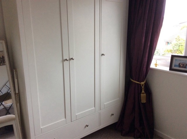 Reduced White Triple Wardrobe With Double Hanging Space Three