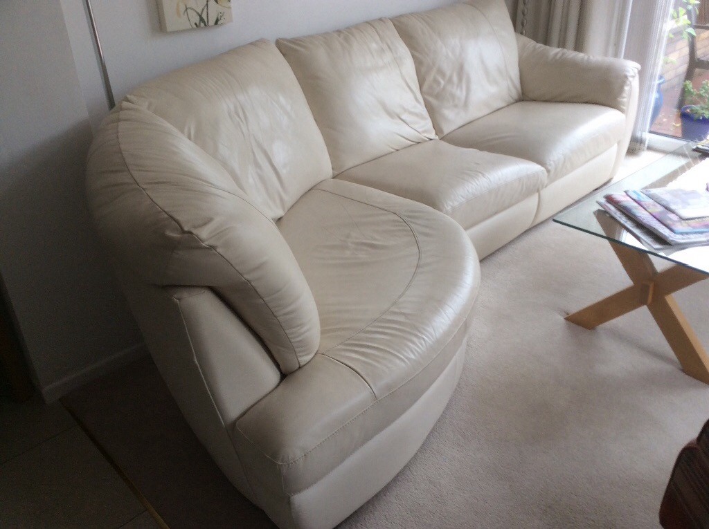 Ikea Cream Leather Corner Sofa in Rhiwbina, Cardiff Gumtree
