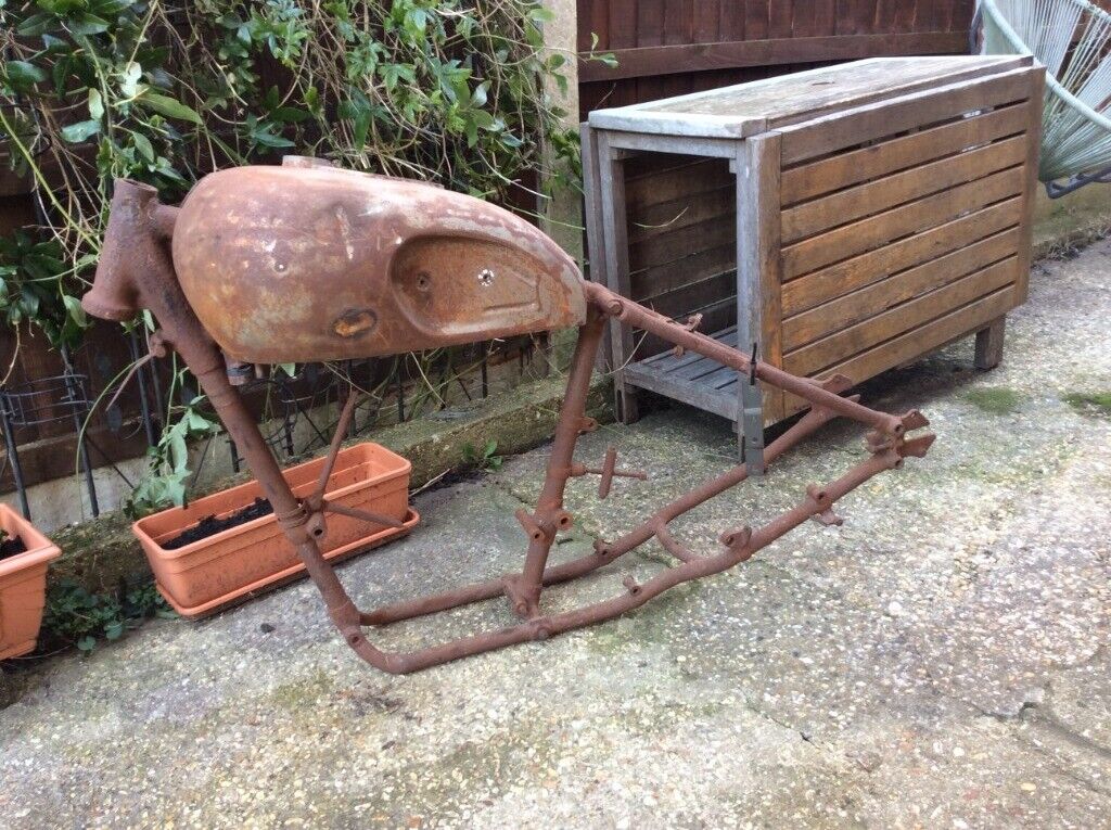 old classic triumph motorcycle parts frame panel tank girders gearbox | in Bournemouth, Dorset