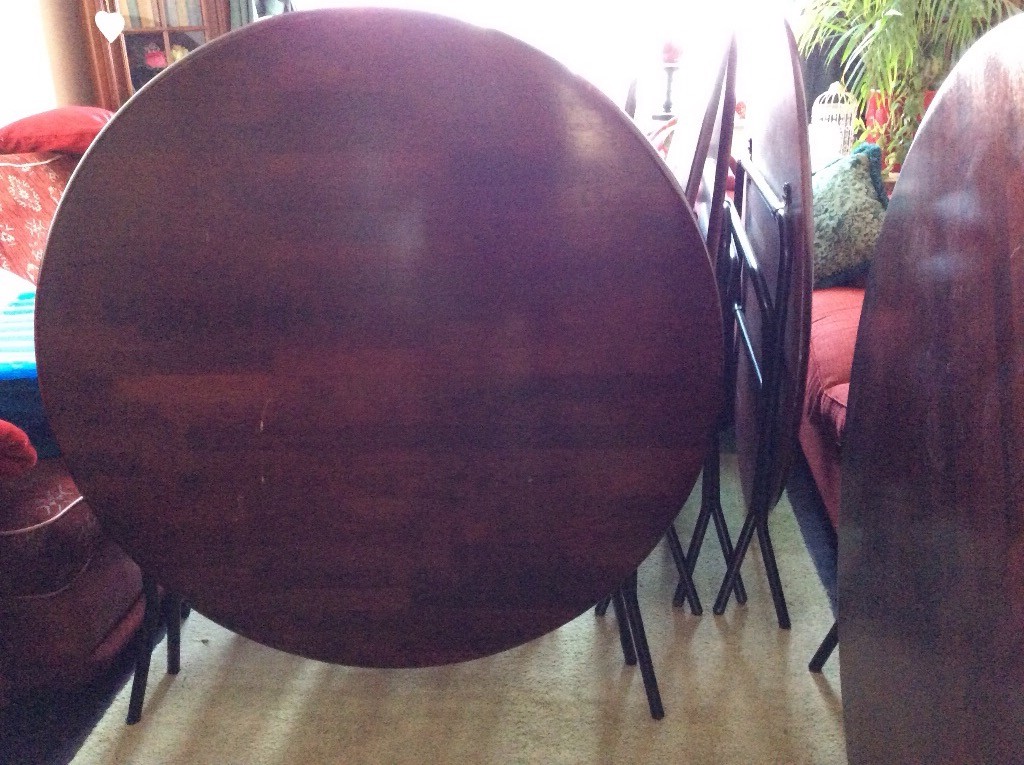 Job lot 5 X 4ft round solid wood banquet folding tables ( more