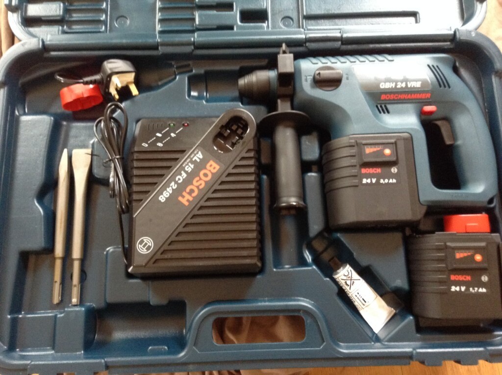New Bosch GBH24V 24v Cordless SDS Hammer Drill & 2 Batts & 2 SDS