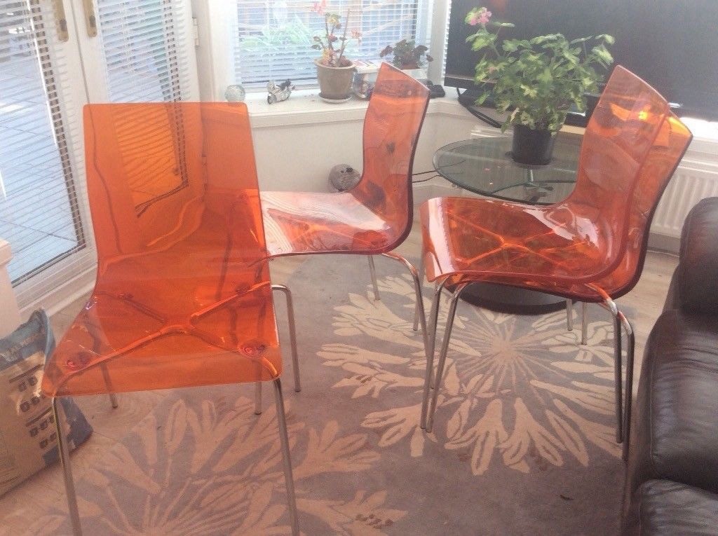EX JOHN LEWIS GEL/ACRYLIC DINING CHAIRS X 4 in Bridge of Don