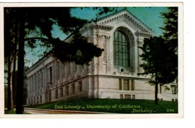 Vintage Postcard University of California Berkeley Doe Library White Border