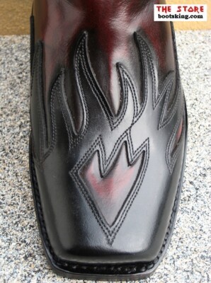 SENDRA SENDRA BOOTS BIKERBOOTS ROT-SCHWARZ FARMER STIEFEL LEDER HANDMADE GR. 40 BIS 45