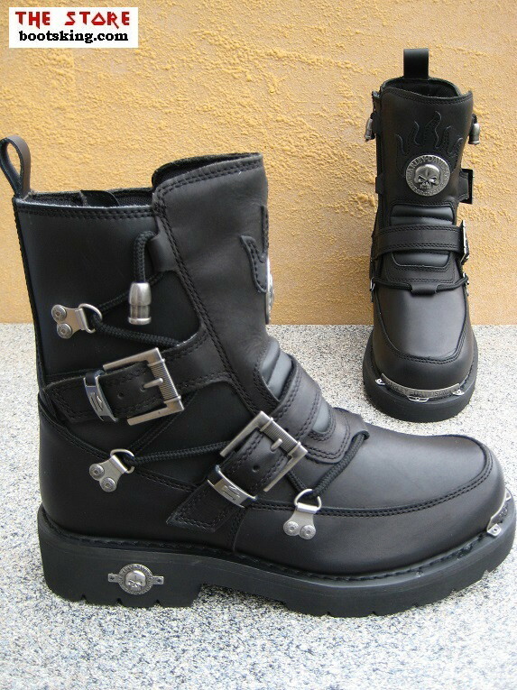 HARLEY-DAVIDSON HARLEY DAVIDSON BOOTS DISTORTION SCHWARZ KULT BIKERBOOTS GR. 42 BIS 46
