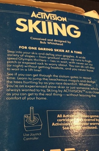 “Vintage”Activision Skiing Video Game Cartridge