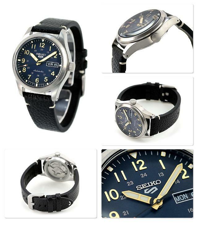 Pre-owned Seiko 5 Sports Field Collection Leather Band Men's Watch Srpg39k1