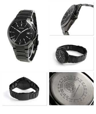 Pre-owned Citizen Attesa Cb3015-53e Eco-drive Black Titanium Men Watch Made In Japan