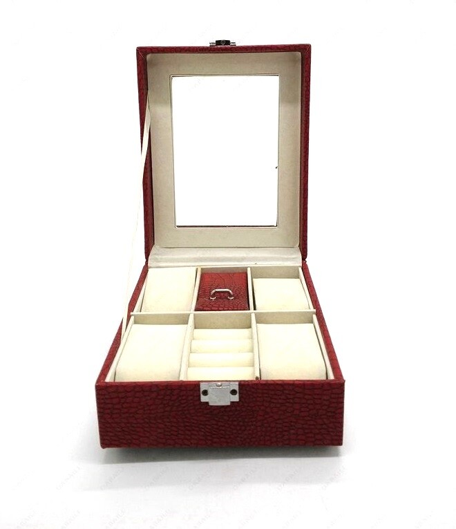 Box Scatola Cofanetto Con Vetrina Porta Orologi Bracciali Pelle 6 Scomparti bal