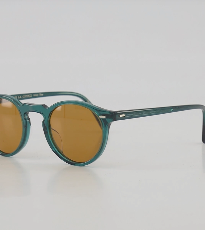 Pre-owned Oliver Peoples Gregory Peck Sun Limited Edition In Dark Teal/ Cognac Msrp$487 In Brown