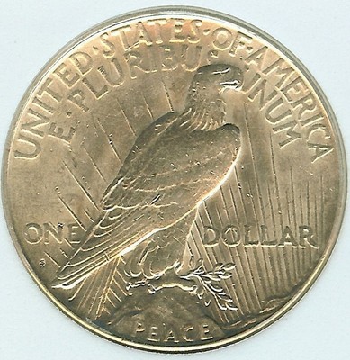 1925-S SILVER PEACE DOLLAR  NICE UNCIRCULATED